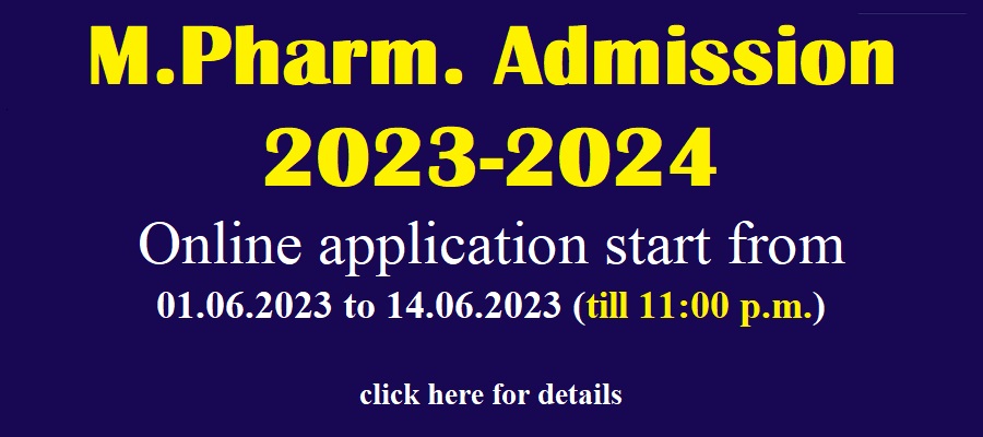 MPharm. Admission 2023-24